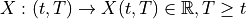 X: (t, T) \rightarrow X(t, T) \in \mathbb{R}, T \ge t